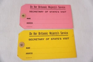 On Her Britannic Majestys Service Luggage Label Ministerial Meeting Luxembourg - Picture 1 of 2