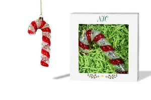 North Star Christmas | Red Candy Cane Glass Ornament | Christmas Collection - Picture 1 of 7