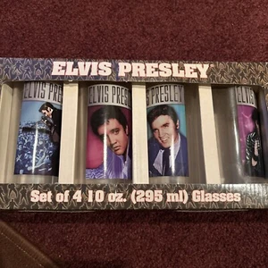 Vintage Elvis Presley Trinkglas Sammlerstücke, 4er Set (10 oz) NEU - Bild 1 von 3