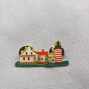 Spilla cappello babbotto testa faro edifici Lubec ME Maine - Foto 1 di 2