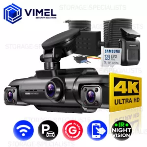 Dash Camera 4K 360 view WiFi Security Parking Hardwired Kit Radar Dashcam 128GB - Picture 1 of 18