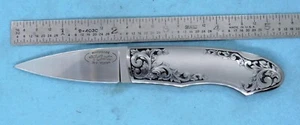 Dr. Fred Carter Custom Lock Blade Knife w/ Scroll Engraving  Original Mint!! - Picture 1 of 11