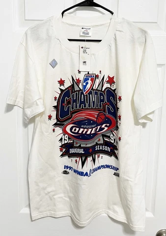 HOUSTON COMETS Adult Vintage WNBA 1997 Championship T-Shirt L Champion NEW TAG Cover