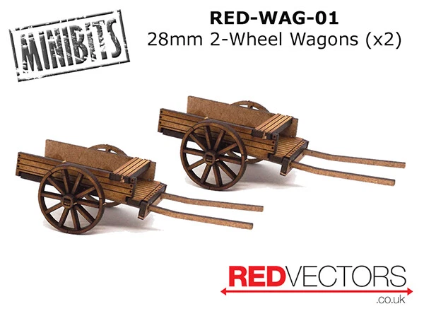 RED-WAG-01 - 28mm Wargames - 2-Wheel Wagons