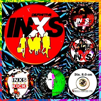 INXS SHABOO SHABAH 🇨🇦FIVE SMALL PEWTER PINS🇺🇸 - Image 1 of 4