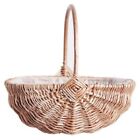 2X(Handwoven Flower Girl Basket with Handle, Willow Storage Basket Empty7698