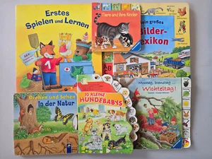 6 x Kartonbuch. Wimmelbuch Zahlen Natur Hunde Wichtel Wochentag Sammlung - Bild 1 von 24