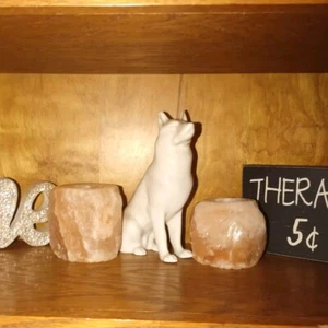 Natural Himalayan Salt Tea Light Votive Candle Holders Set of Two - Picture 1 of 6