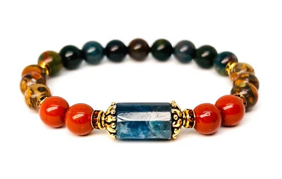 Pulsera AAA Apatita, Jaspe y Piedra de Sangre, Conexión a Tierra y Protección Foto 1 de 4