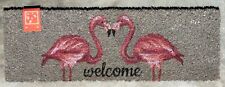 Coir Door Mat 'Welcome' & Pink Flamingos thick Coir heavy duty home decor