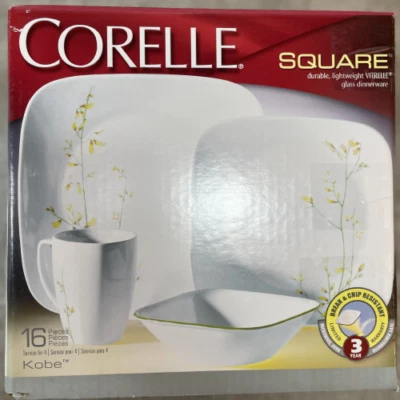 New Corelle Square Kobe 16-Piece Dinnerware Set 1075367 - Image 1 of 4