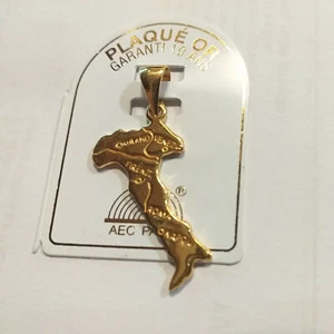 Landkarte Anhänger ITALIEN 25mm vergoldet 18K von Dolly-Schmuck - Bild 1 von 2