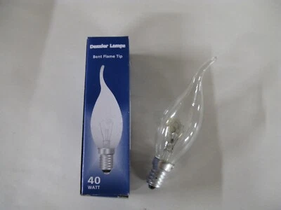 5x E14 40W Flame Tip Bent Candle CLEAR Lamp Light Bulb 240V Dimmable SES Joblot - Image 1 of 4