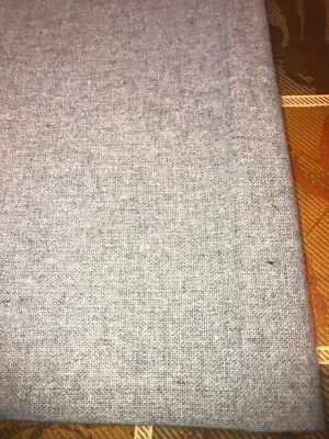 81" (2.25yd) L x 60"W EUC solid med. gray loose weave wool-like synthetic fabric - Image 1 of 4