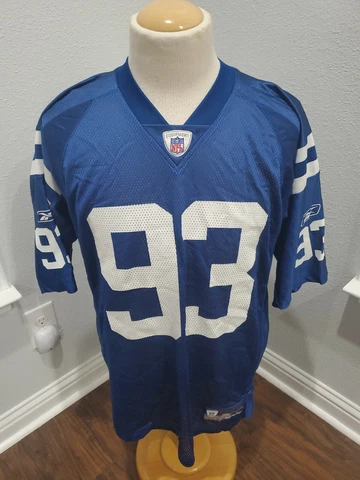 Mens Dwight Freeney #93 Indianapolis Colts NFL Blue Jersey Reebok Size Large Cover