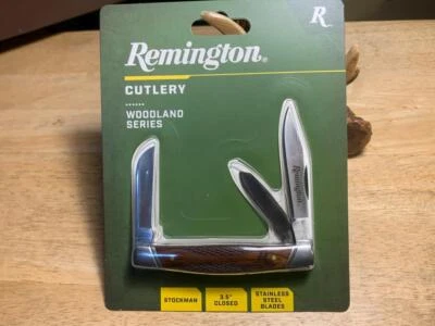 Remington Woodland Series Brown Gunstock Stockman 3 1/2" Pocket Knife R15657 - Image 1 of 4
