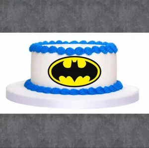 Batman PRE TAGLIATO 4/5/6 POLLICI commestibile logo glassa compleanno cake topper decorazioni - Foto 1 di 3