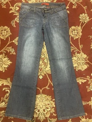 Женские синие джинсы Zana Di с вырезом для ботинок размер 9. (7) - Изображение 1 из 4