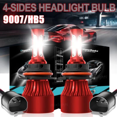 2x 9007/HB5 LED Headlight Bulbs Kit 6500K White High Low Beam Light Super Bright - Image 1 of 4