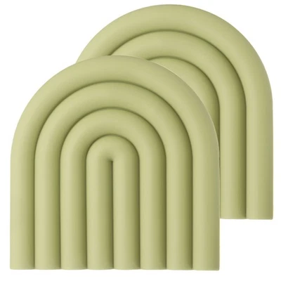 2 piezas alfombrillas trivets de silicona 6" soportes para olla caliente en forma de U (verde) Foto 1 de 4