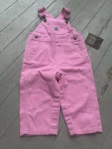Carhartt Overalls Girls Size 12 M Pink Cotton Canvas Pants - Picture 1 of 5