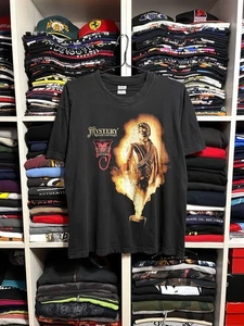 Vintage 90s Michael Jackson HIStory World Tour Mystery T-Shirt Sz M Faded Black - Picture 1 of 13