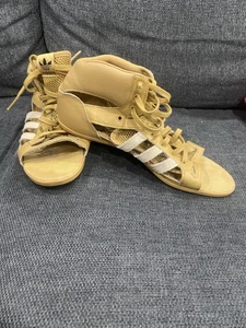 Adidas Attitude Gladiator Vintage Y2K Sandals US7 UK6 EU39 AU7Beige Brown Laceup - Picture 1 of 24