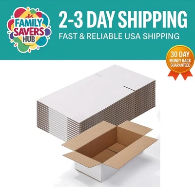 Easy Assemble White Shipping Boxes 10x6x4 - Set of 25 for Eco-Friendly Packing - Image 1 of 4