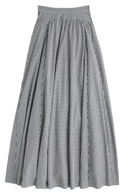 NUEVO CON ETIQUETAS J.Crew Falda de Baile en Negro Blanco Guinga Algodón Línea A Maxi Camisa 0 Foto 1 de 4