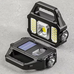 2x Waterproof LED Flashlight 🌟 Solar USB Rechargeable Torch for Camping - Picture 1 of 17