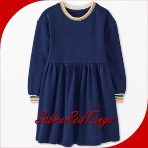 Neu mit Etikett Hanna Anderson LANGÄRMLIGES FRENCH TERRY KLEID MARINEBLAU 140 10 - Bild 1 von 2