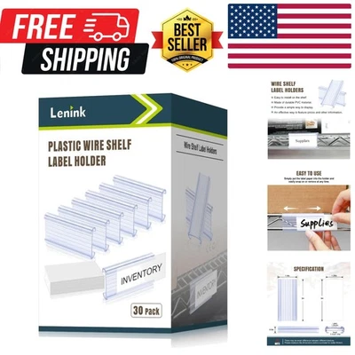 Portaetiquetas de Estante de Alambre de 30 Piezas, Portaetiquetas de Estante de Alambre de Plástico, Compatible con... Foto 1 de 4