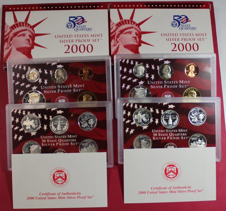LOT INCLUDES TWO 2000 US MINT SILVER PROOF SETS w/ OGP & COA - Image 1 of 1
