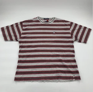 Tommy Jeans Hemd Herren Large rot grün weiß gestreift Logo 90s Skate Streetwear - Bild 1 von 8