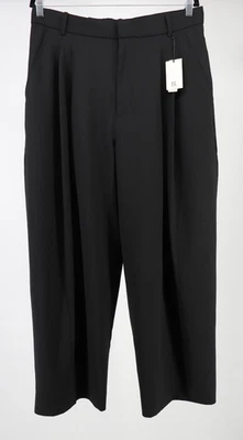 Banana Republic Pants Womens 12 High Rise Wide Leg Black Italian Wool Career New - Image 1 of 4