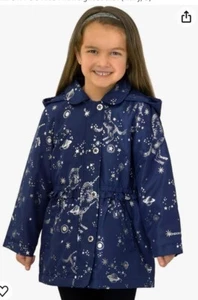 NWT London Fog- Girls Jacket Size 5- Navy & Silver Unicorn Space Galaxy - Picture 1 of 7