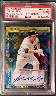 2014 TOPPS FINEST XFRACTOR AUTO J.R. MURPHY ROOKIE CARD #RA-JM PSA 9 #'D 28/149 - Image 1 of 3