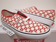 supreme checkered vans red