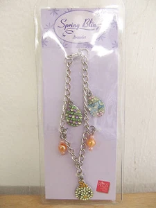 NEW Russ Spring Bling Silver Jeweled Yellow Bird Chick Easter Eggs Bracelet - Picture 1 of 3