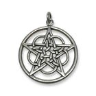 PSCL Sterling Silver 925 Round 3.2cm Woven Pentagram Pendant