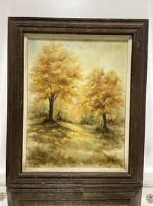VTG. Impressionist Fall Landscape Oil Painting On Board Signed Titled - Picture 1 of 17
