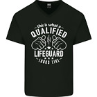 A Qualified Lifeguard Looks Like Mens V-Neck Cotton T-Shirt