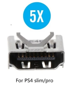 5pc Port Socket Connector HDMI PlayStation 4 PS4 Slim Pro Silver - Picture 1 of 5