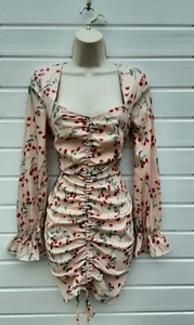 MINI WIGGLE,PENCIL DRESS,PIN UP,60S,70S,80S,VINTAGE LOOK,ROSE PRINT,SIZE 6,NWTS - Picture 1 of 8