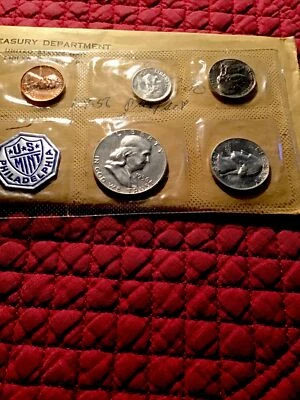 1956 US Proof Set 5 Coin Set 3 Silver Coins. GEM COINS! (NO SPOTS) - Image 1 of 2