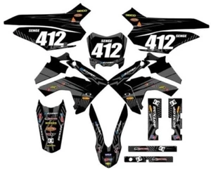 2013-2018 CRF 125 MAYHEM Black Senge Graphics Kit Compatible with Honda - Picture 1 of 10