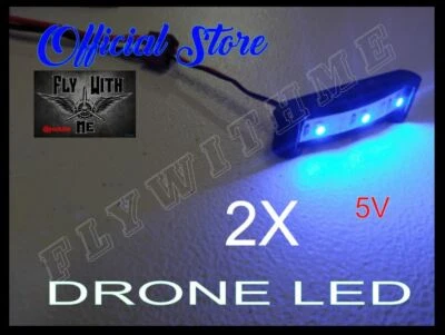 LED BAR RC DRONE BLUE & RED SET FRONT/BACKDIY 5V 3528 BRIGHT 3 LED 3D PRINTED BK - Image 1 of 4