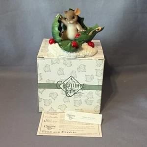 Vintage Charming Tails Figur Maus Fitz Floyd Weihnachten Happy Holly Days Box - Bild 1 von 4