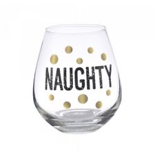 471884 Naughty Saying Wine Stemless Glass 16oz Christmas Kitchen Bar 