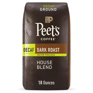Peet's Coffee, café molido tostado oscuro - Bolsa de 18 onzas descafeinado mezcla para la casa - Imagen 1 de 13